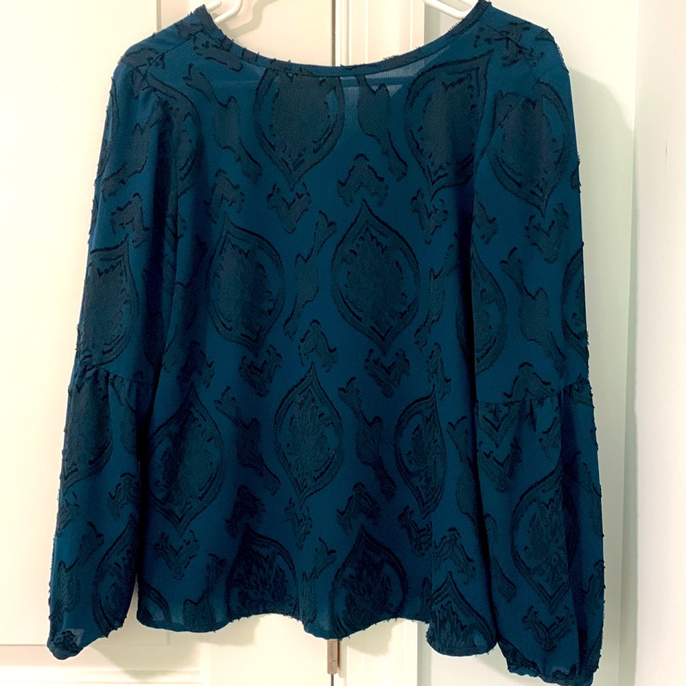 Teal and Black LOFT Top SP Made in Indonesia
